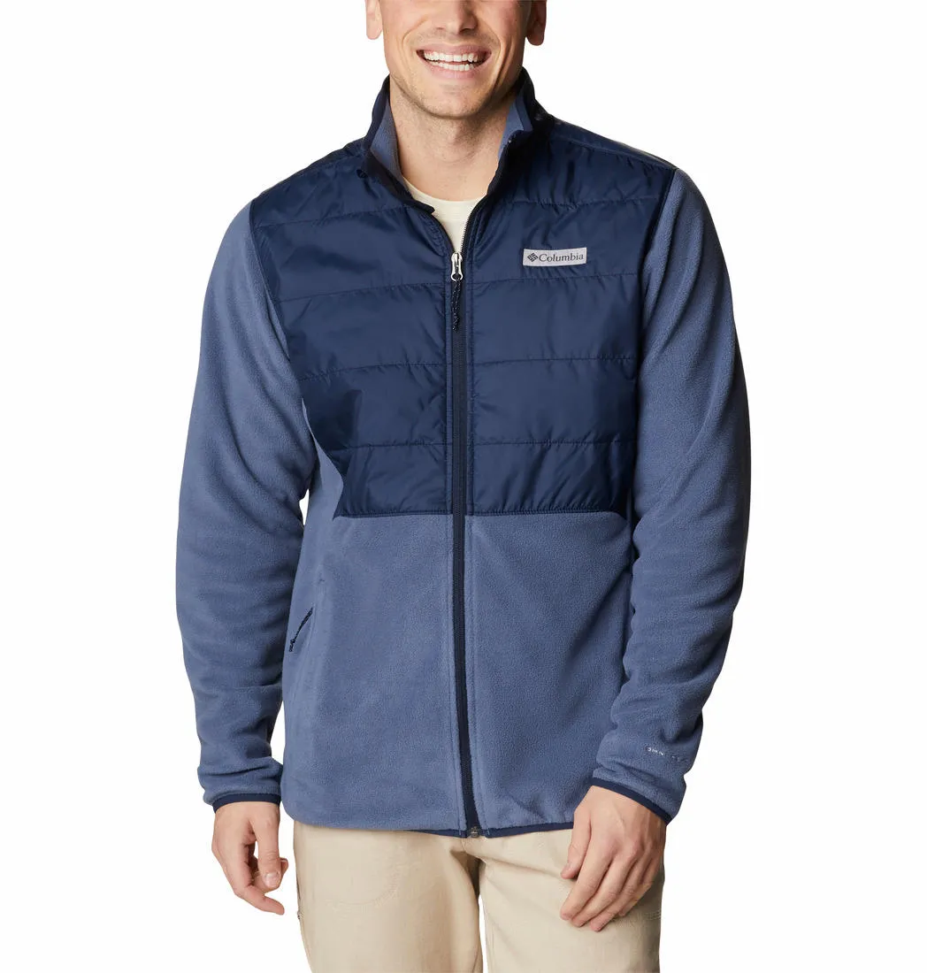 Columbia Men Navy Blue Omni-Heat Reflective Basin Butte Fleece Jacket