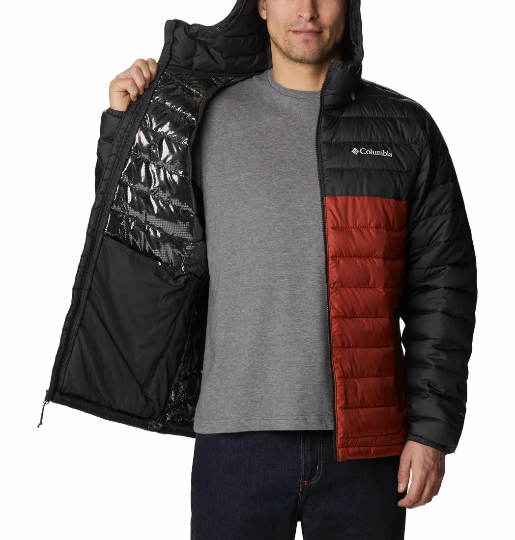Columbia Men Orange Omni-Heat Reflective Powder Lite Hooded Jacket