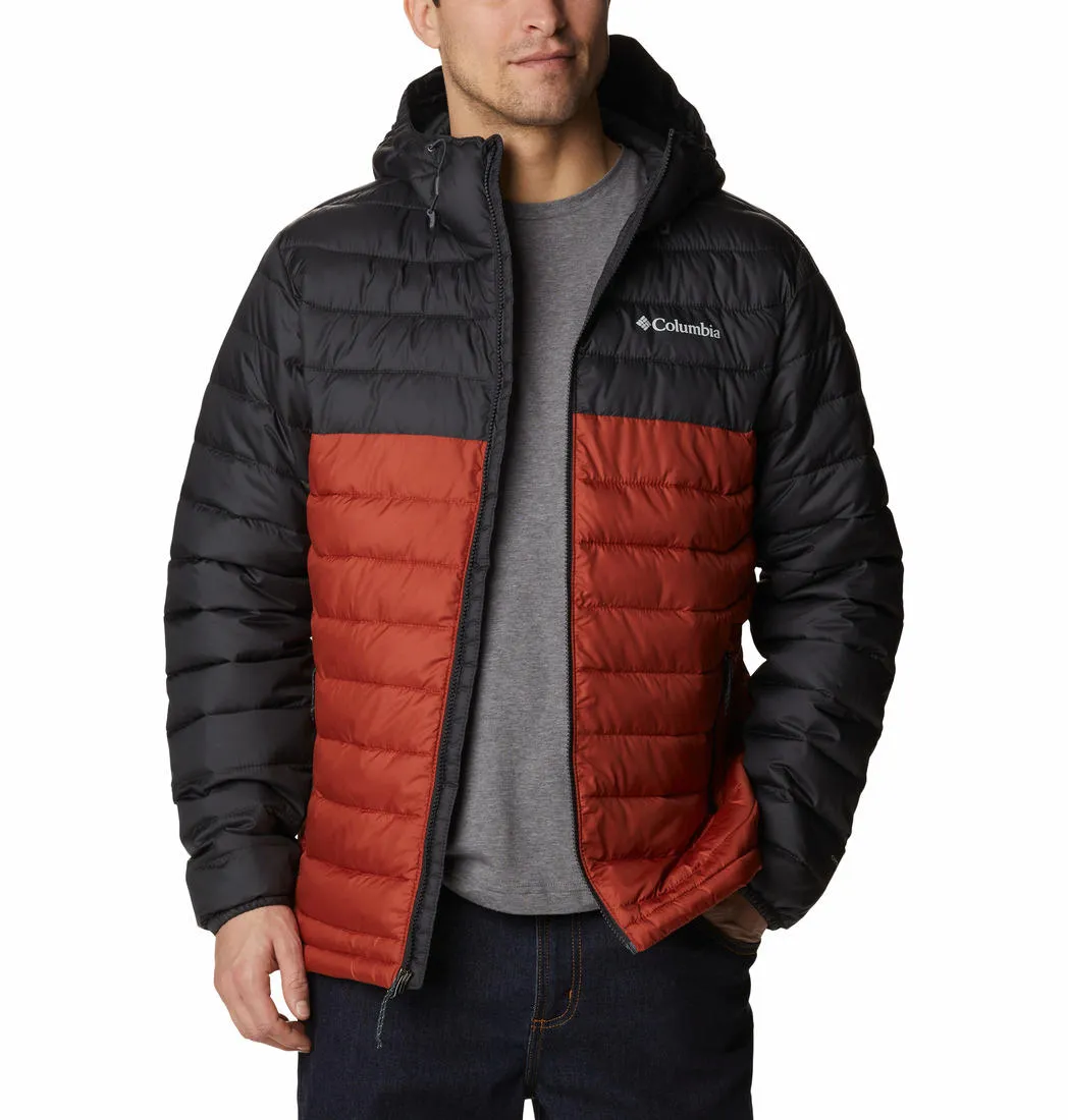 Columbia Men Orange Omni-Heat Reflective Powder Lite Hooded Jacket