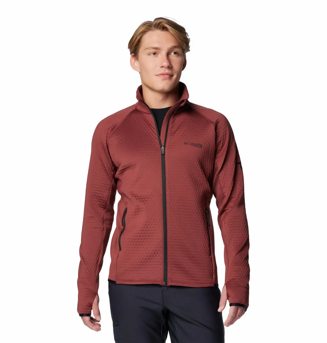 Columbia Men Red Omni-Wick Crystal LeafHelix Fleece Jacket