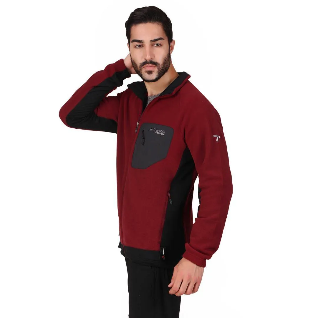 Columbia Men Red Omni-Wick Titan Pass 2.0 II Fleece Jacket