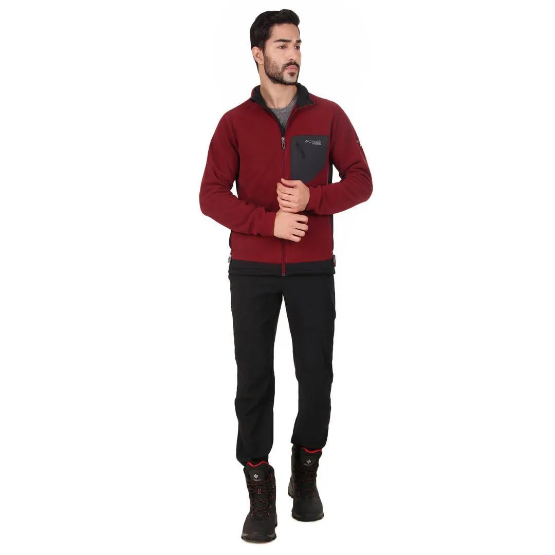 Columbia Men Red Omni-Wick Titan Pass 2.0 II Fleece Jacket