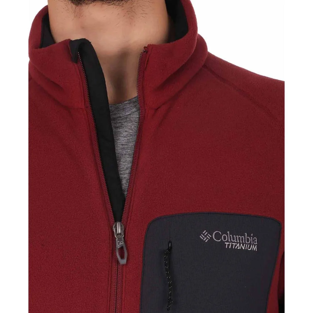 Columbia Men Red Omni-Wick Titan Pass 2.0 II Fleece Jacket