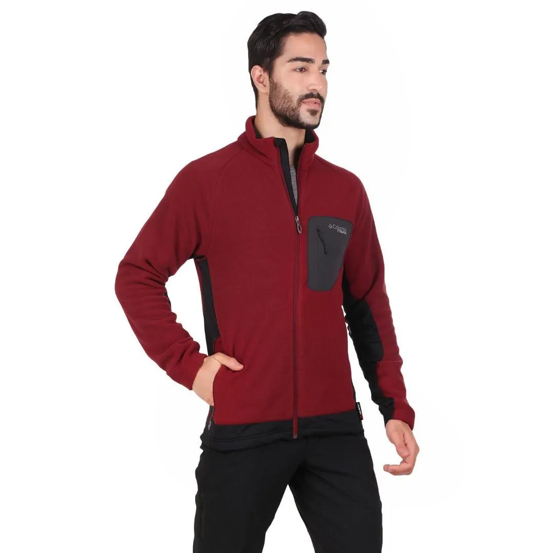 Columbia Men Red Omni-Wick Titan Pass 2.0 II Fleece Jacket