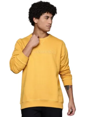 Columbia Men Yellow Sun Protection M Logo Crew Pullover