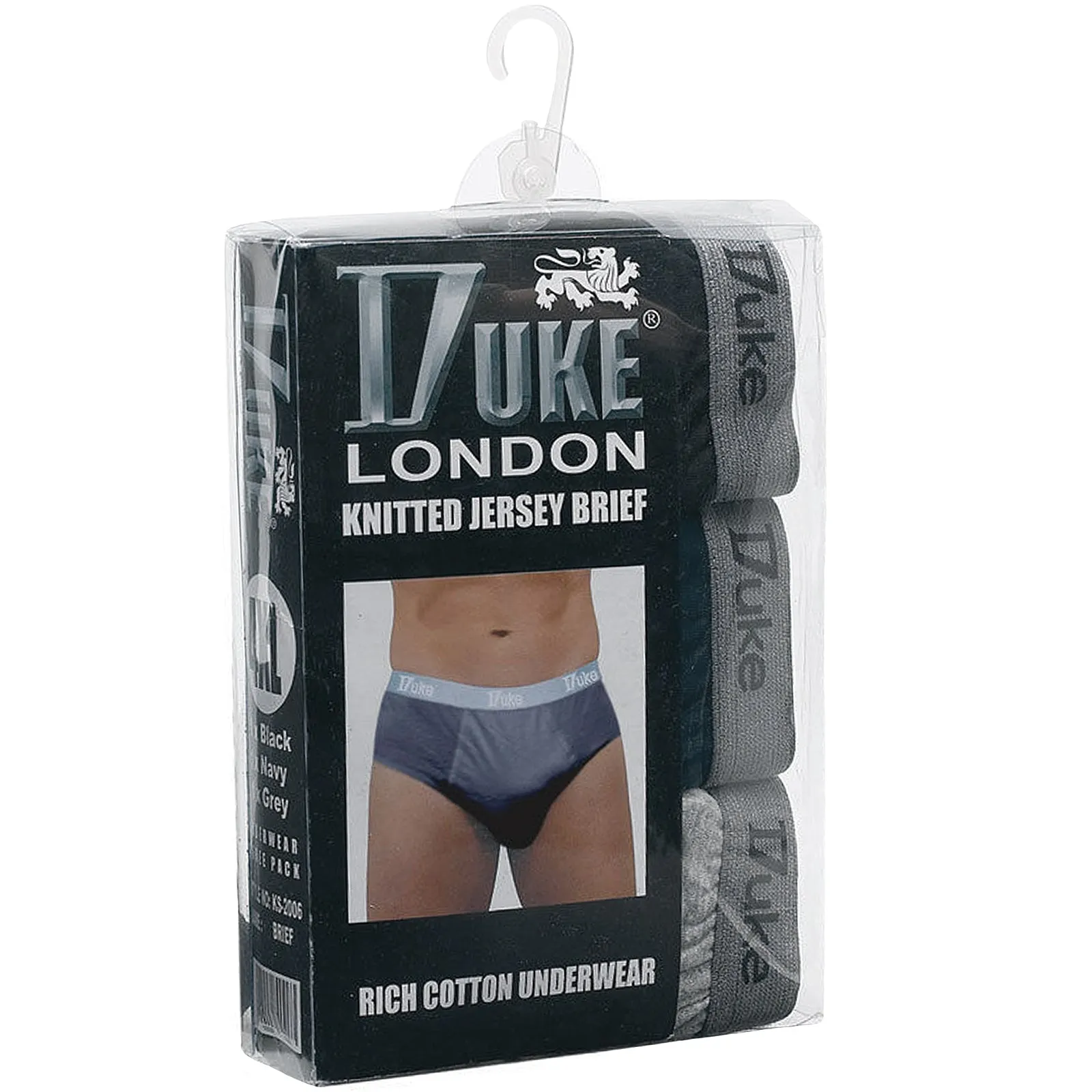 D555 Duke London Mens Big & Tall Kingsize Cotton Briefs - 3 Pack