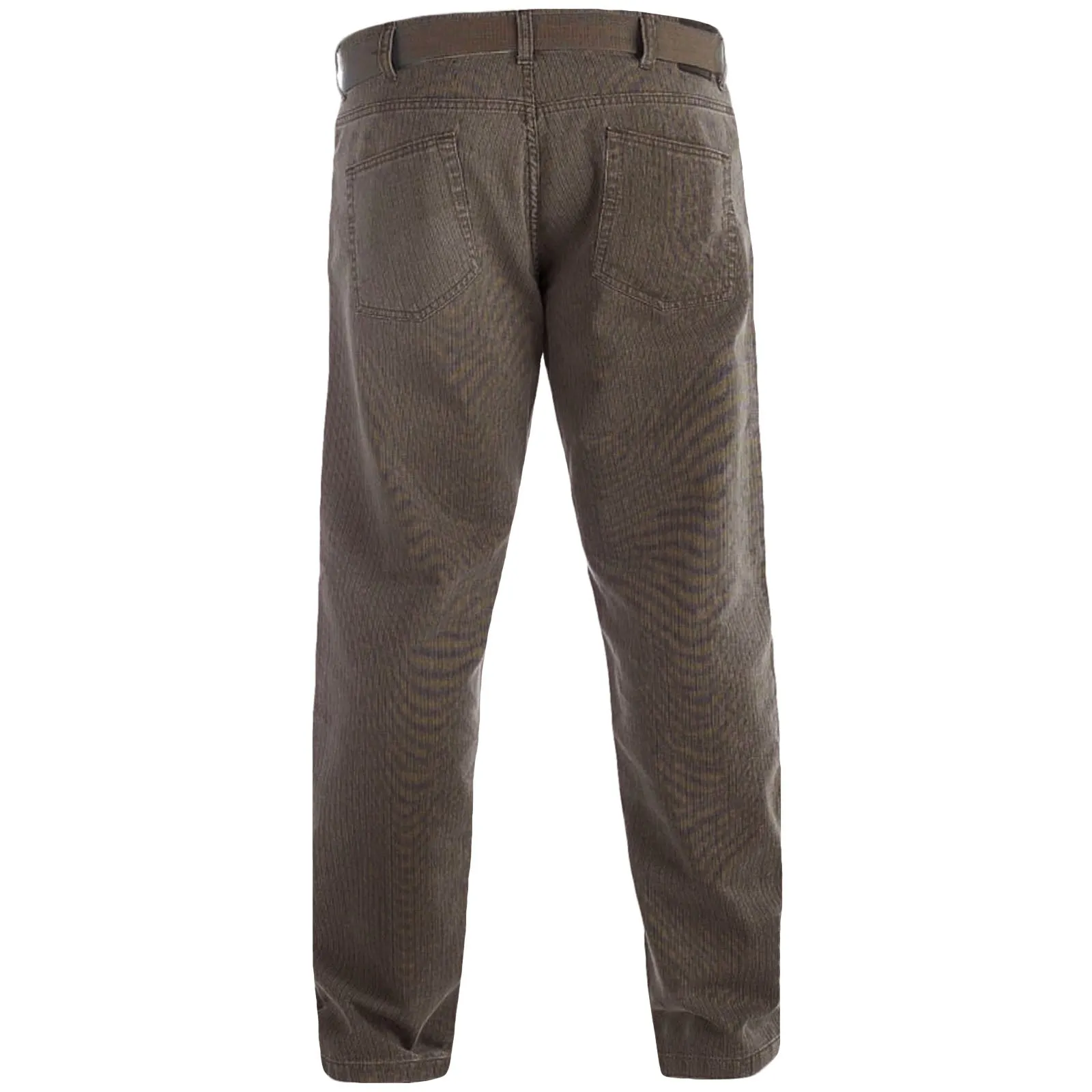 D555 Duke London Mens Brian Big & Tall Kingsize Bedford Cord Jeans  With Belt - Brown