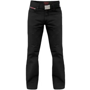 D555 Duke London Mens Mario Big & Tall Kingsize Bedford Cord Jeans  With Belt - Black
