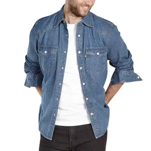 D555 Duke London Mens Western Style Denim Shirt