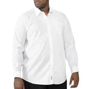 D555 Mens Aiden Big & Tall Kingsize Easy Iron Classic Regular Shirt - White