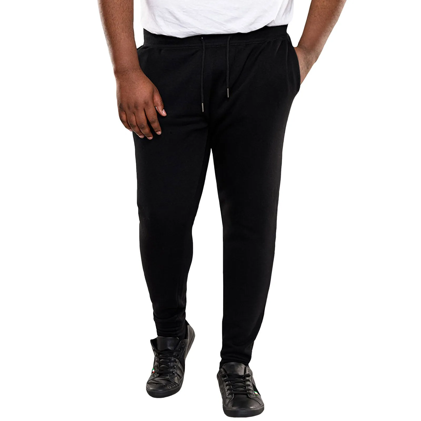 D555 Mens Brandon Big & Tall Slim Fit Cuffed Joggers - Black