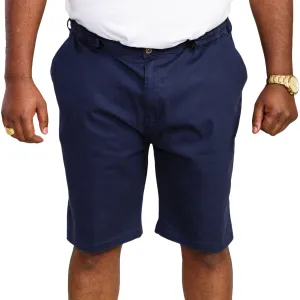 D555 Mens Butley Big & Tall Elasticated Stretch Shorts - Navy