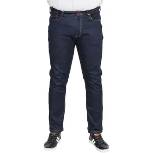 D555 Mens Cedric Big & Tall Kingsize Tapered Fit Stretch Jeans - Indigo