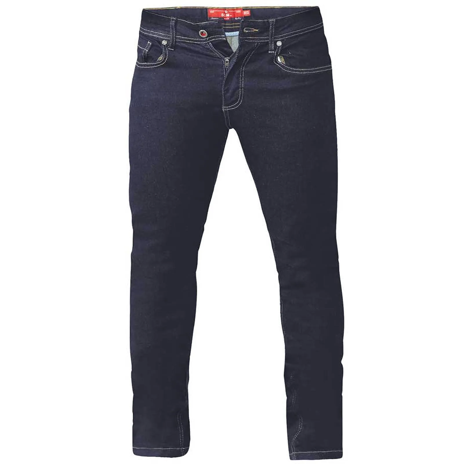 D555 Mens Cedric Big & Tall Kingsize Tapered Fit Stretch Jeans - Indigo