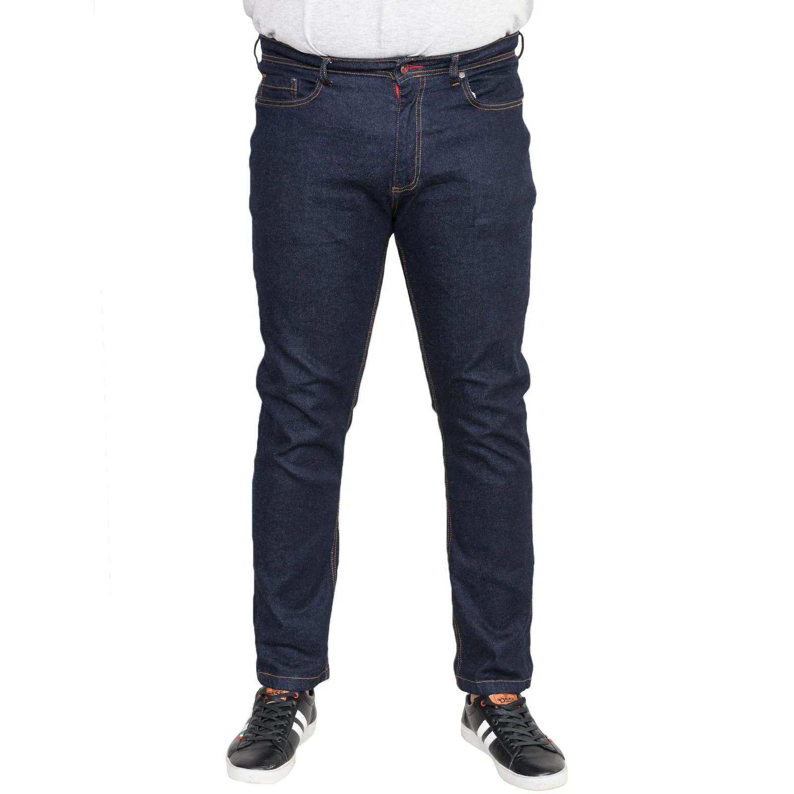 D555 Mens Cedric Big & Tall Kingsize Tapered Fit Stretch Jeans - Indigo