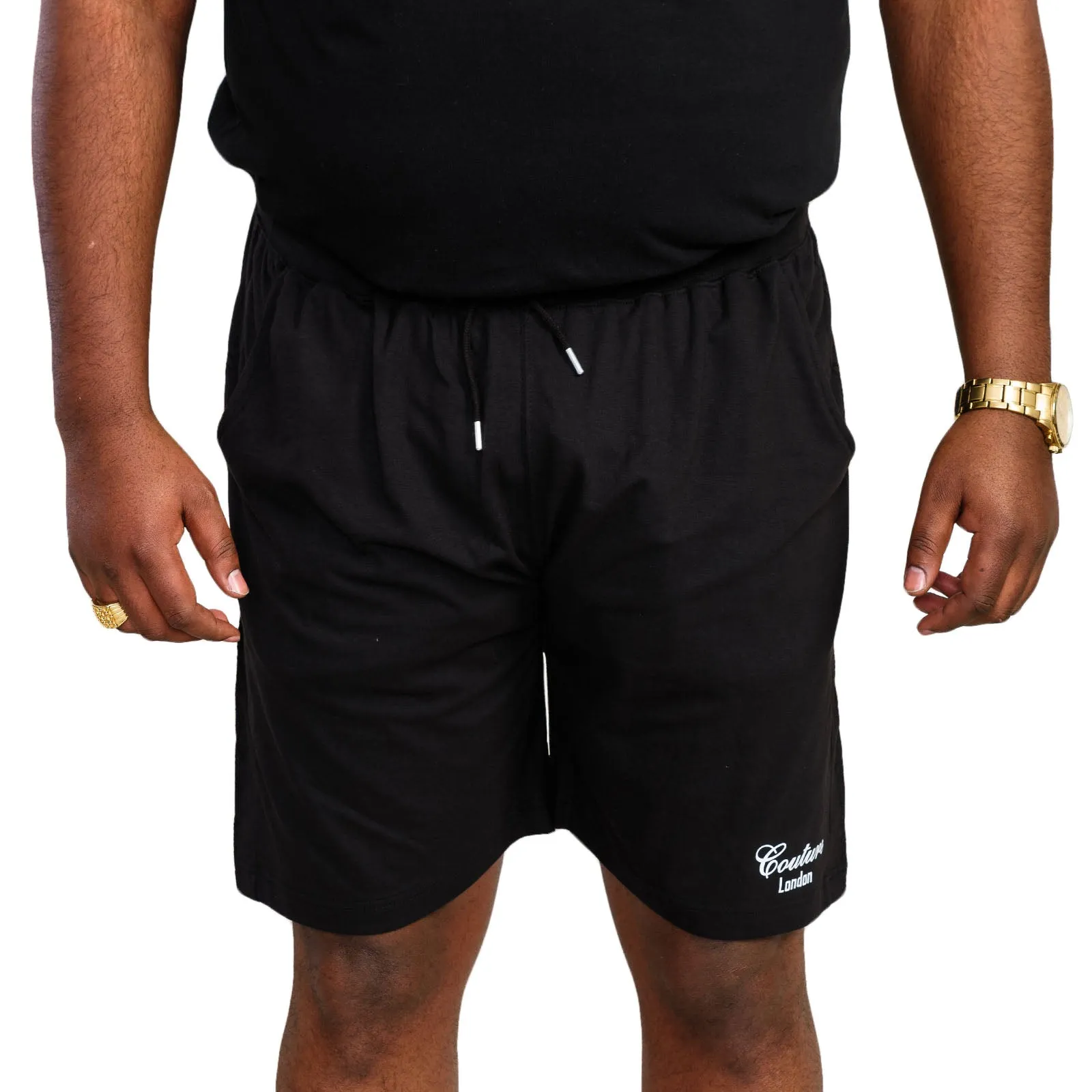 D555 Mens Holbrook Big & Tall Couture Sweat Shorts - Black