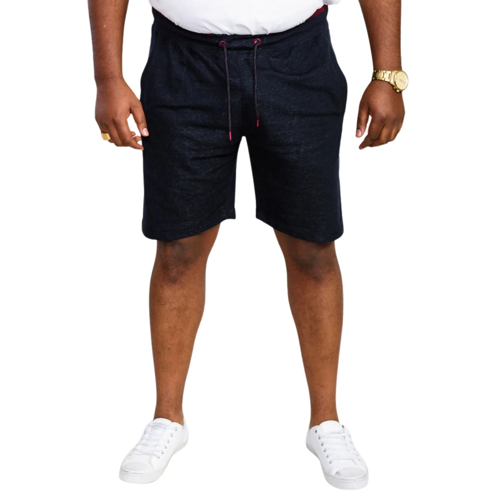 D555 Mens Tunstall Big & Tall Elasticated Sweatshorts - Denim Marl