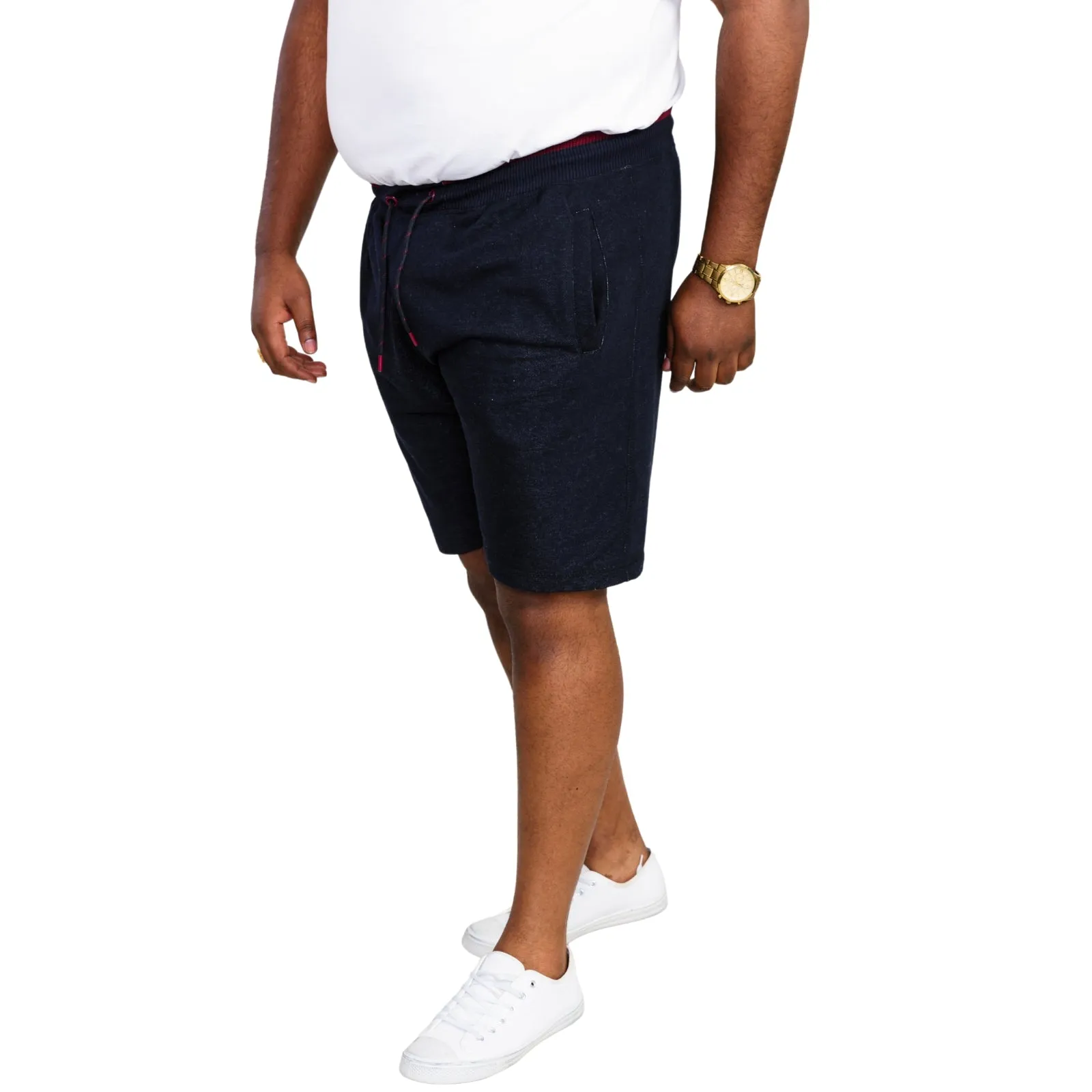 D555 Mens Tunstall Big & Tall Elasticated Sweatshorts - Denim Marl