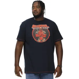D555 Mens Wade Big & Tall Official Deadpool Printed T-Shirt - Navy