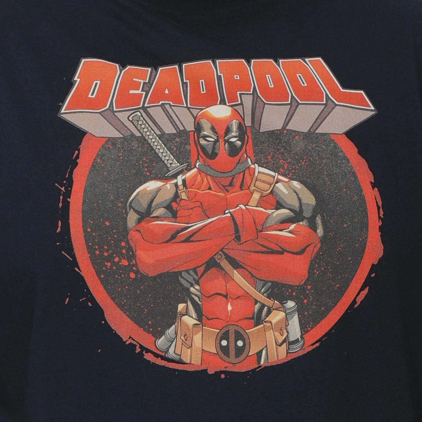D555 Mens Wade Big & Tall Official Deadpool Printed T-Shirt - Navy