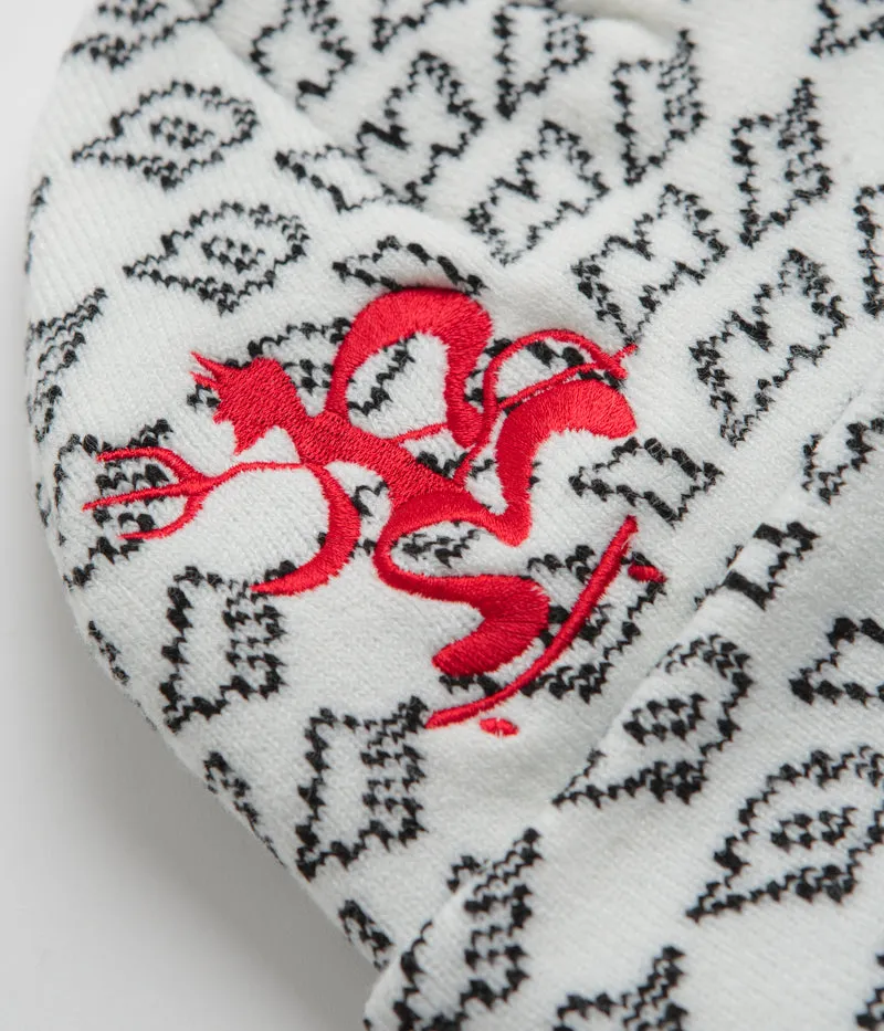 Dime Chopper Fold Beanie - White