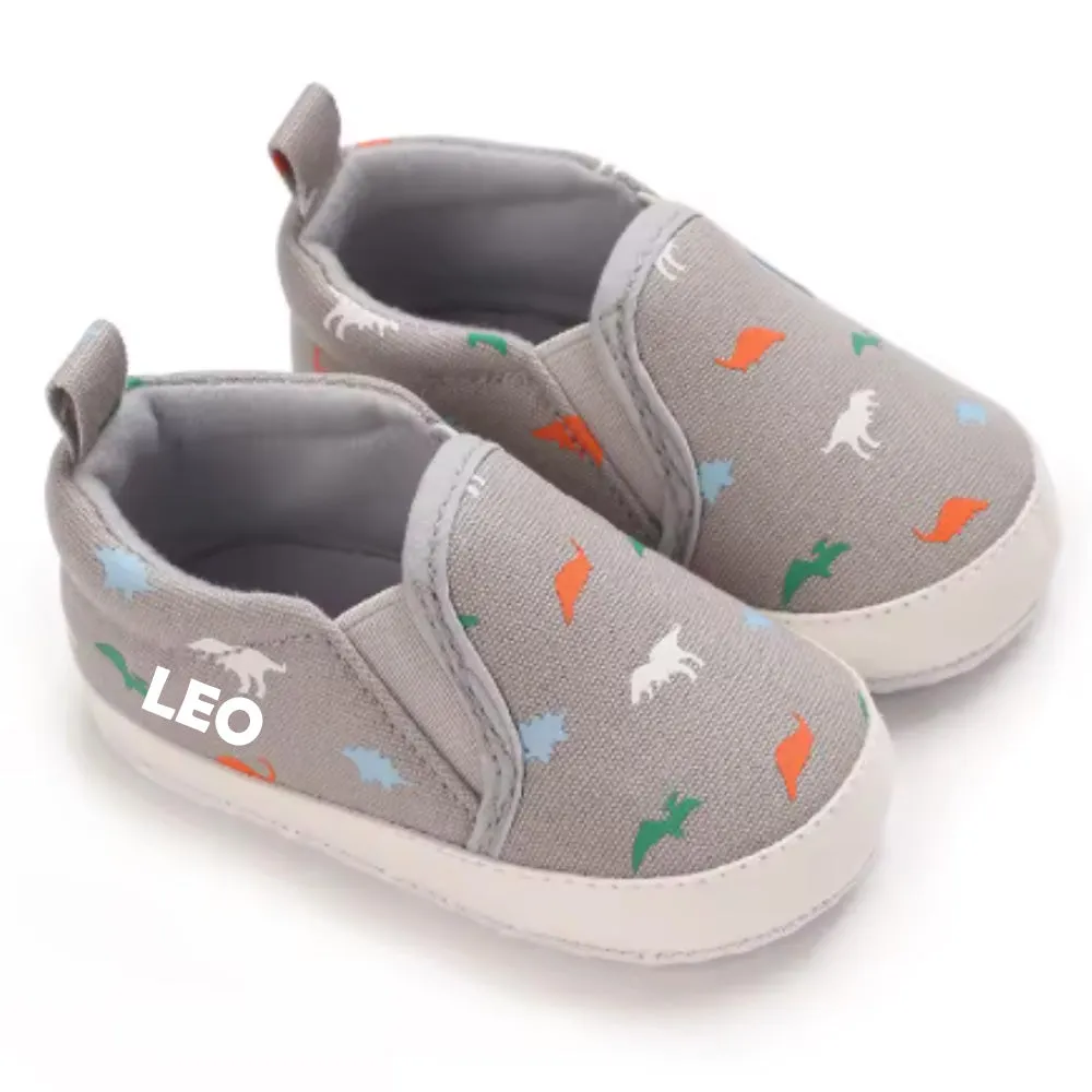 Dinosaur Canvas Infant Soft Sole Trainers (0-18 Months)
