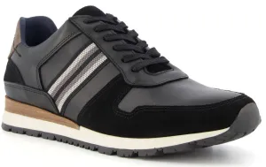 Dune Truro Mens Side Stripe Leather Trainer