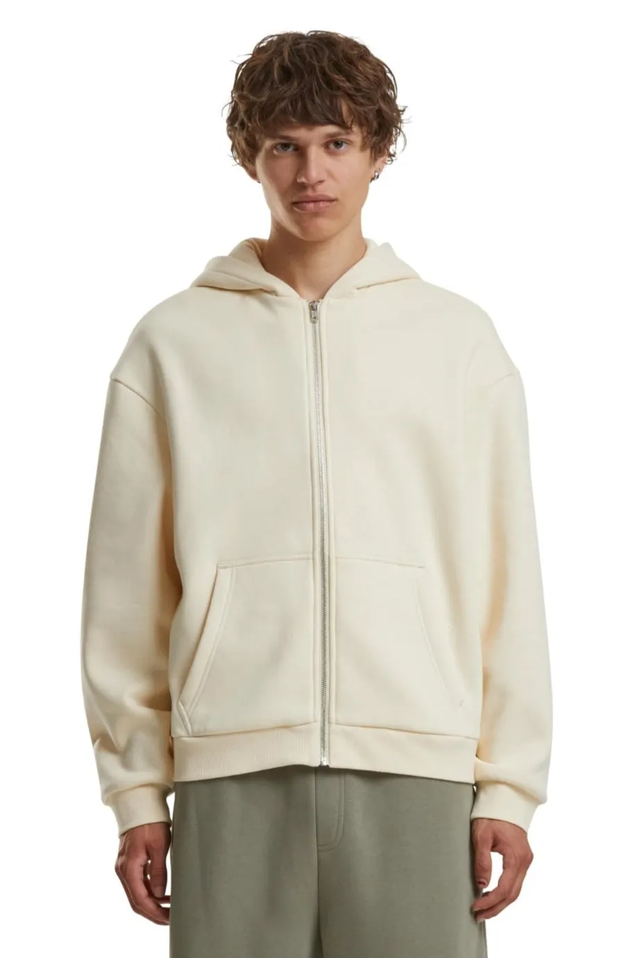 Everyday Zip Hoodie - White Sand
