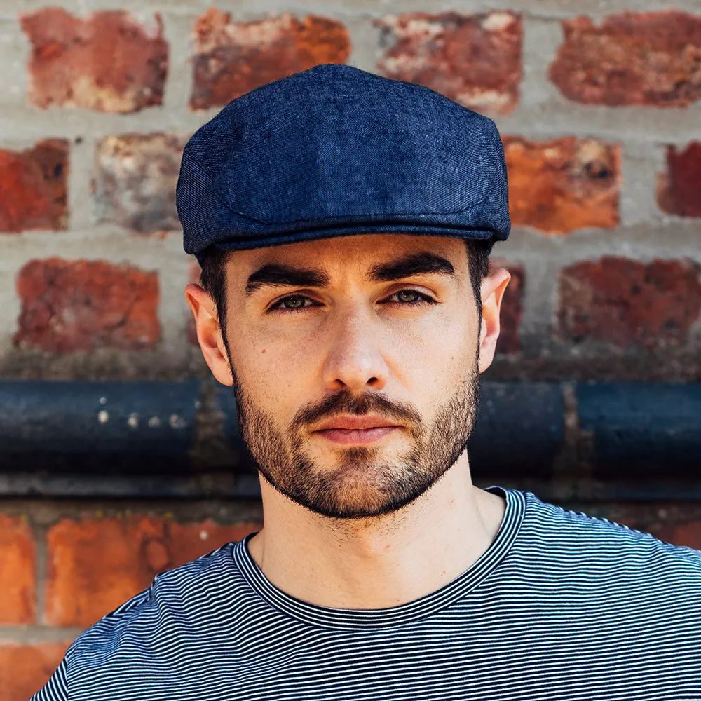 Failsworth Hats Irish Linen Flat Cap - Blue