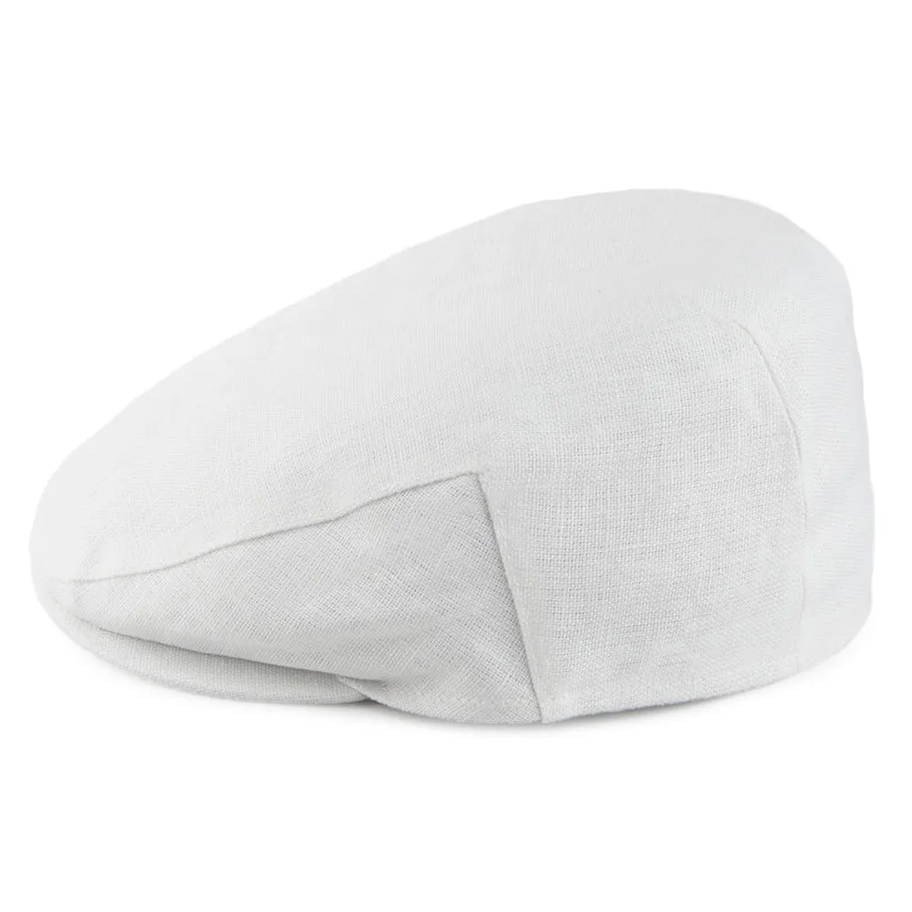 Failsworth Hats Irish Linen Flat Cap - White