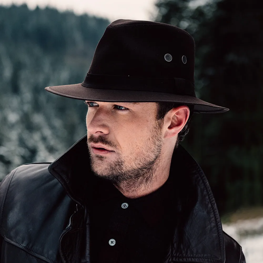 Failsworth Hats Waxed Drifter Water Repellent Fedora Hat - Brown