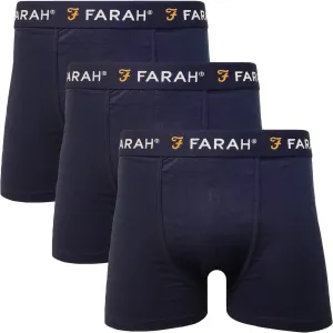 Farah Mens Aveleer 3 Pack Boxer Shorts Pants - Navy