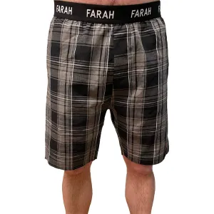 Farah Mens Briggs Elasticated Checked Lounge Shorts - Black