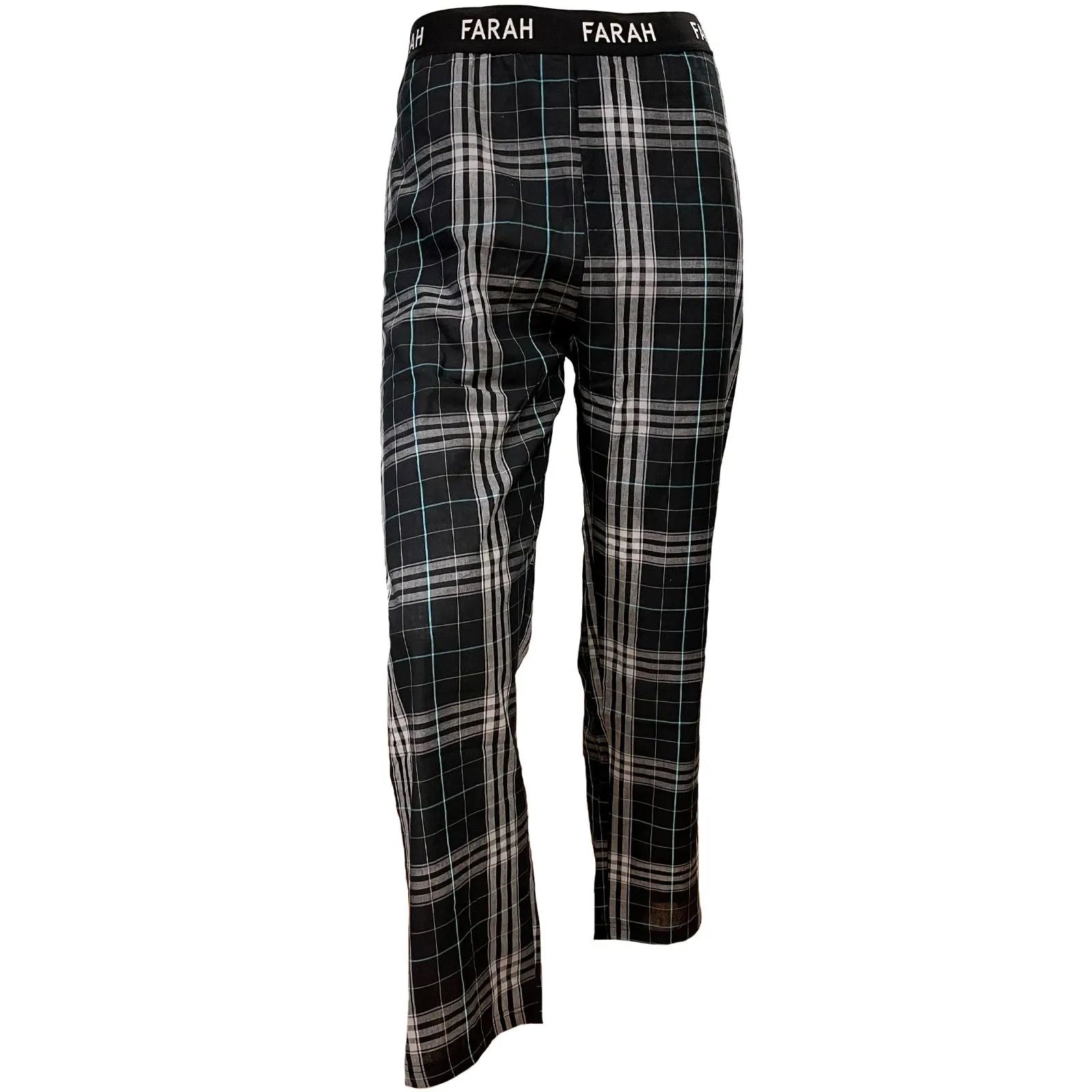 Farah Mens Gerritt Elasticated Checked Lounge Pants - Black