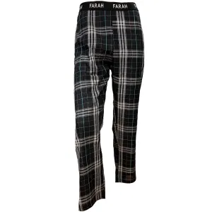 Farah Mens Gerritt Elasticated Checked Lounge Pants - Black