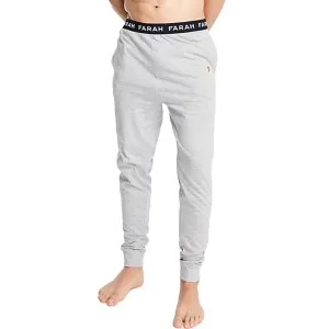 Farah Mens Zahar Elasticated Cotton Lounge Pants - Grey