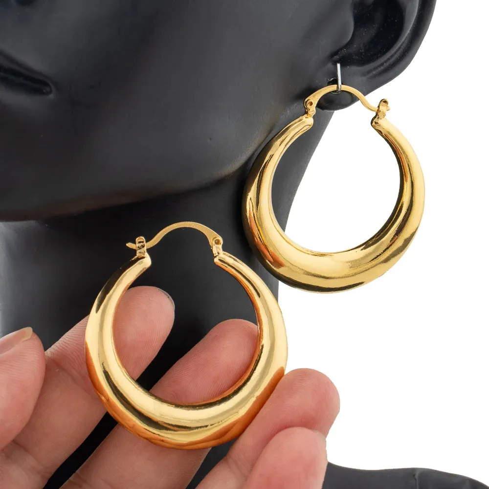 Geometric Circle Gold Hoop Earrings Anna Kay Co