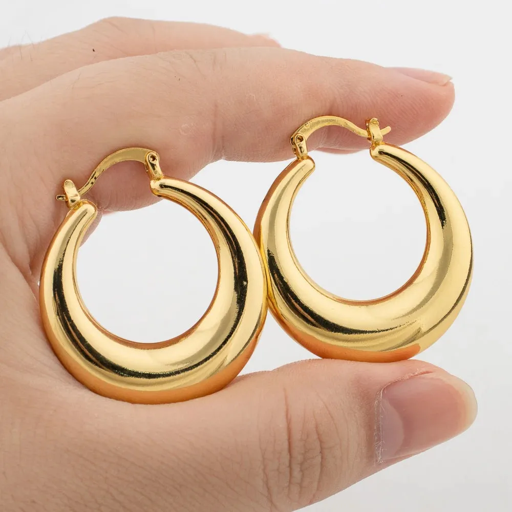 Geometric Circle Gold Hoop Earrings Anna Kay Co
