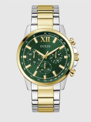 Gold Silver Green Dial Walker Watch Guess