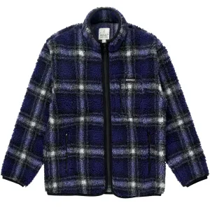 Gramicci Womens Shadow Plaid Sherpa Jacket Purple Shadow Plaid