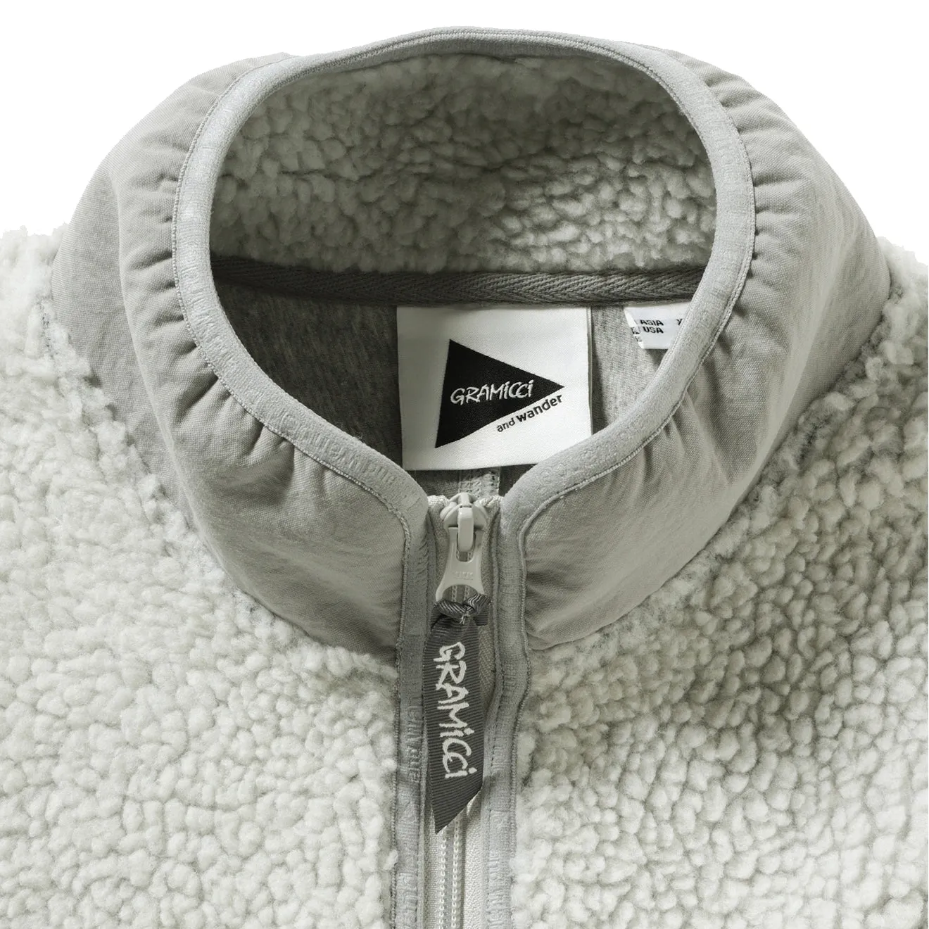 Gramicci x And Wander Womens JQ Tape Fleece Jacket L.Gray