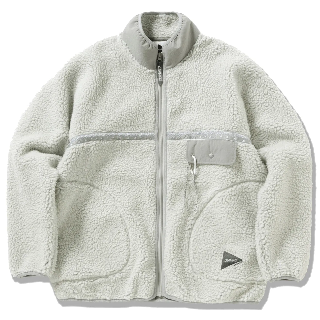 Gramicci x And Wander Womens JQ Tape Fleece Jacket L.Gray