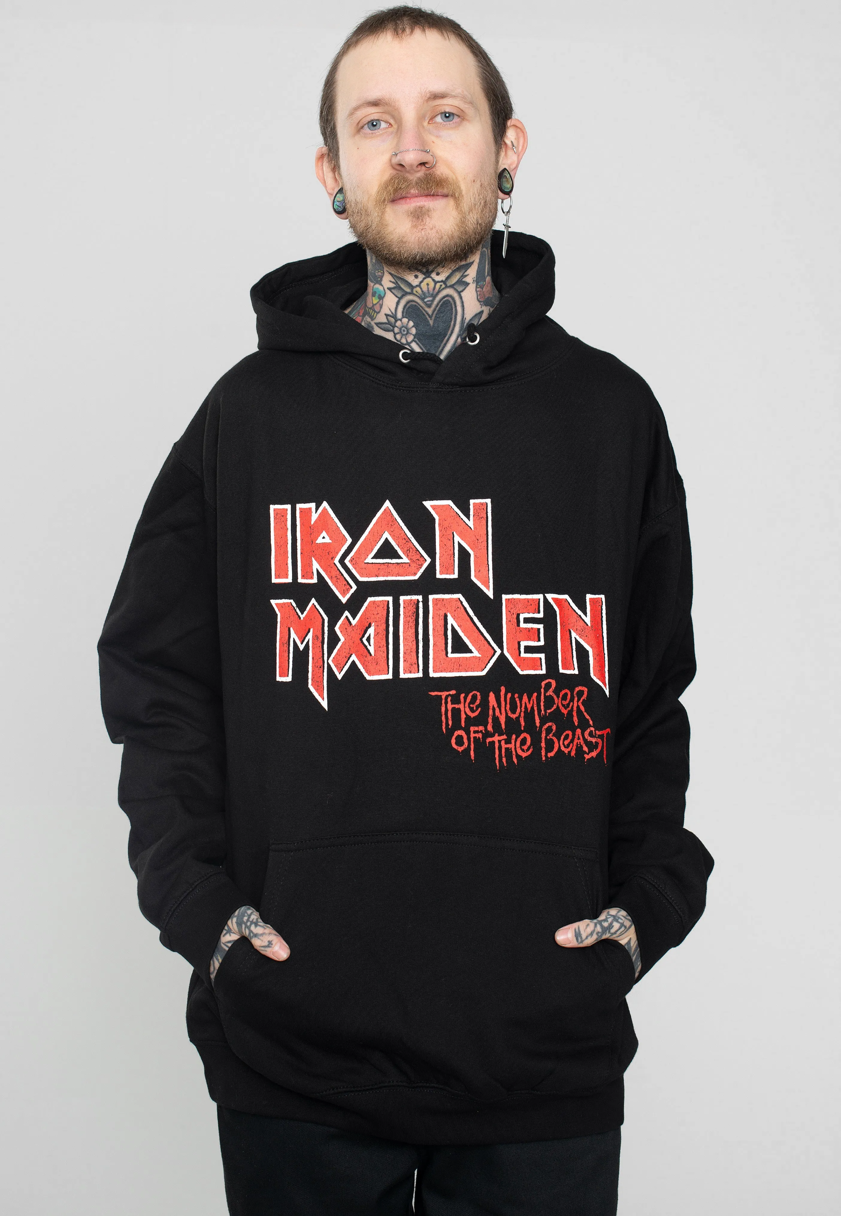 Iron Maiden - Vintage Logo Faded Edge Album - Hoodie