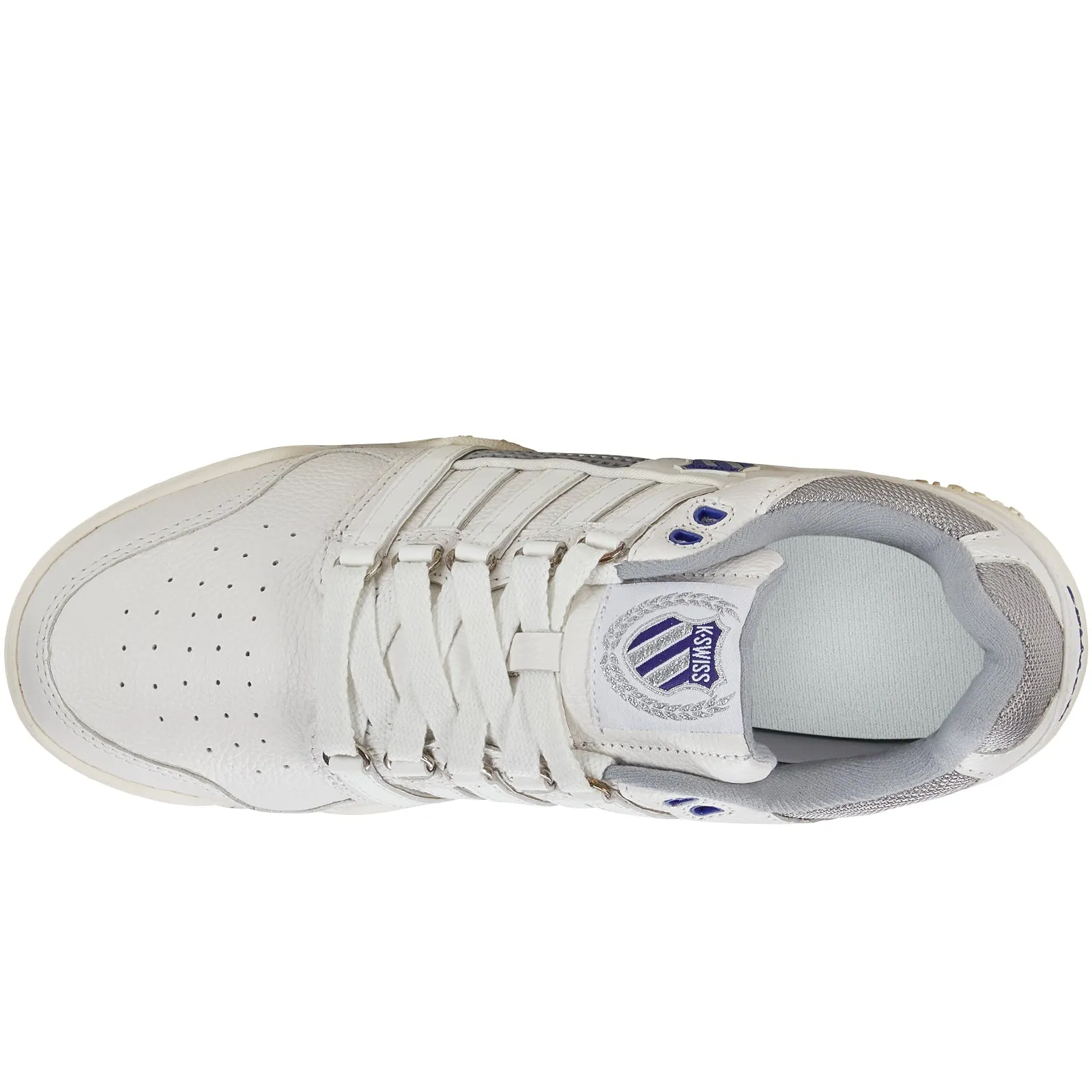 K-Swiss Mens GSTAAD Gold Leather Chunky Trainers - White/Grey