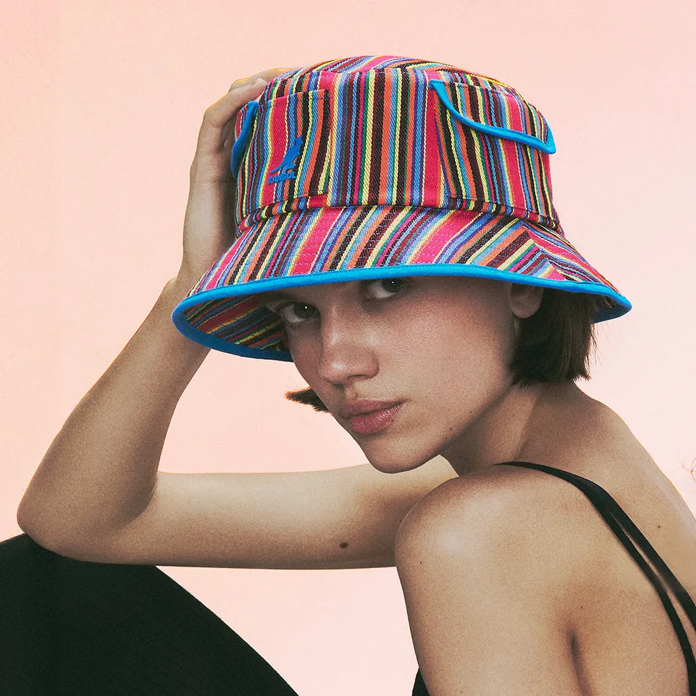 Kangol Multi Colour Stripe Bucket Hat - Rainbow