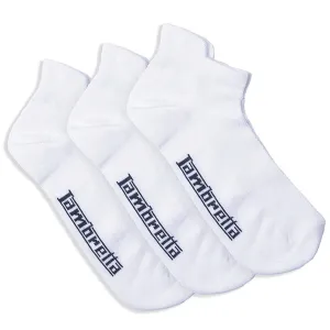 Lambretta Mens 3 Pack Ankle Trainer Socks - White