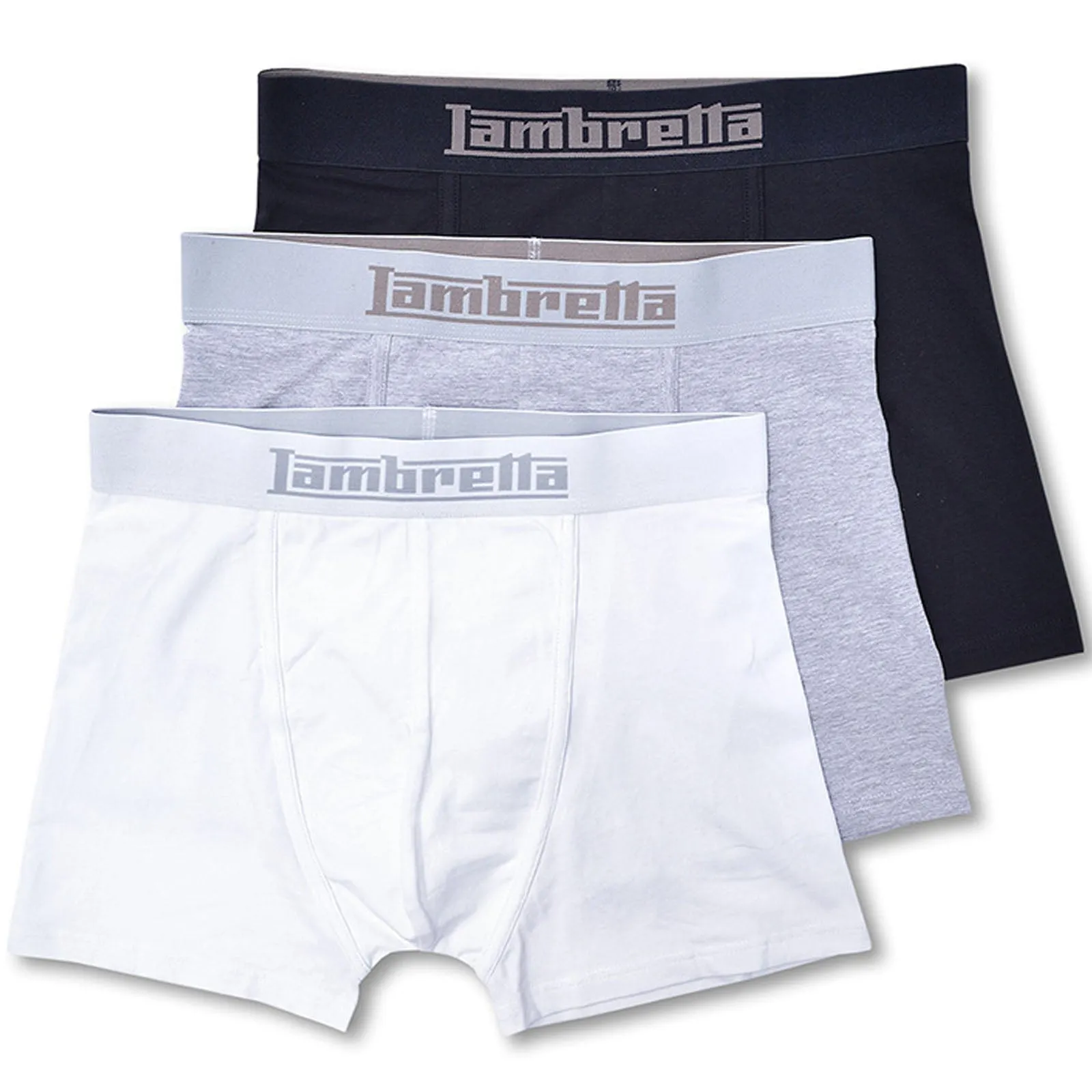 Lambretta Mens 3 Pack Classic Elasticated Boxer Shorts Multi