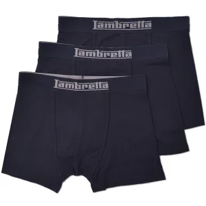 Lambretta Mens 3 Pack Elasticated Boxer Shorts - Black