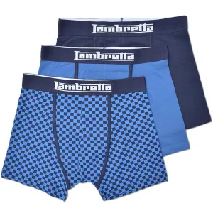 Lambretta Mens 3 Pack Multi Elasticated Boxer Shorts - Navy