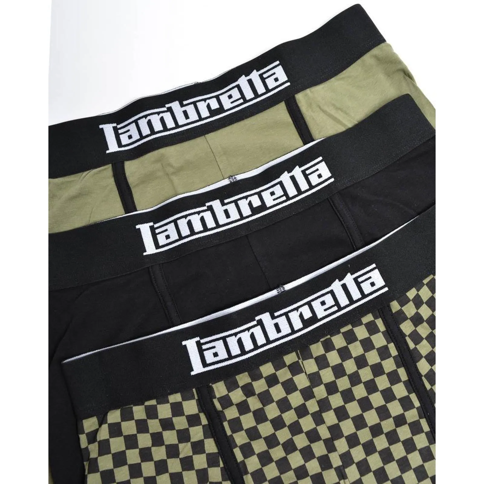 Lambretta Mens 3 Pack Multi Elasticated Boxer Shorts - Navy